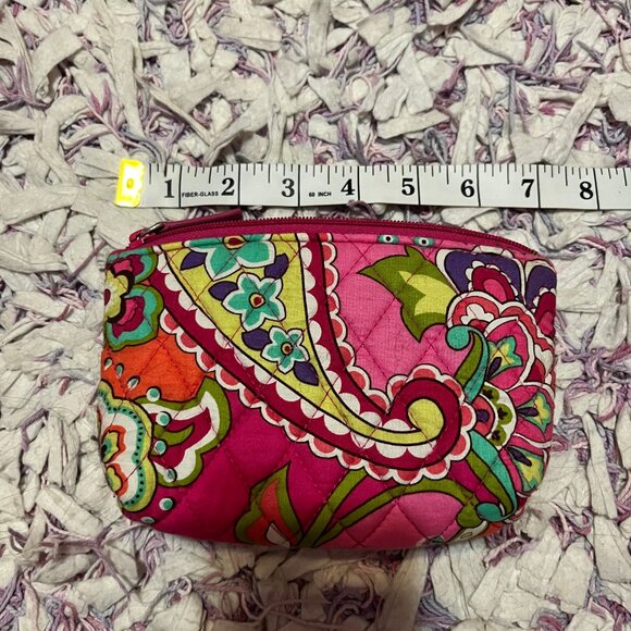 Vera Bradley Bag Wallet Cosmetic Case With Mirror Attached Pink Pattern Like New - Picture 4 of 10